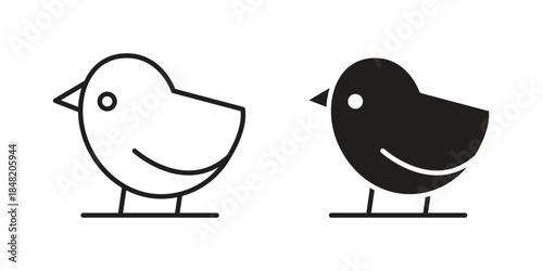 Chick icons. Minimal logo design element, vector illustration.