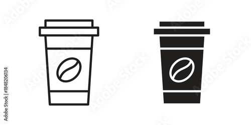 Coffee icons. Minimal logo design element, vector illustration.