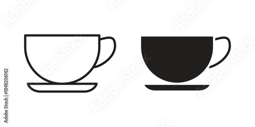 Coffee icons. Minimal logo design element, vector illustration.