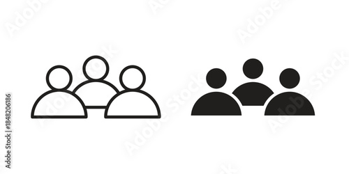 Community icons. Minimal logo design element, vector illustration.