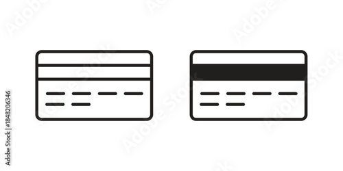 Credit card icons. Minimal logo design element, vector illustration.