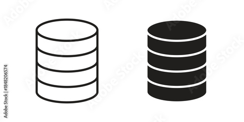 Database icons. Minimal logo design element, vector illustration.