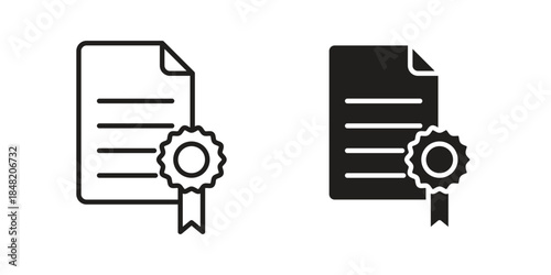 Diploma icons. Minimal logo design element, vector illustration.