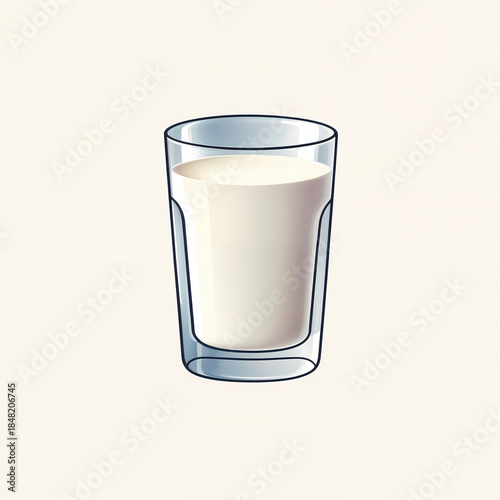 Glass of milk illustration isolated on white