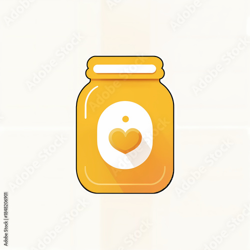 Honey jar Christmas illustration isolated on white