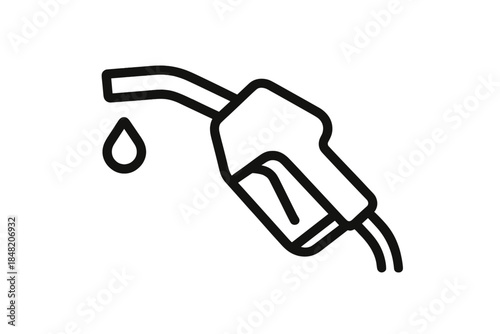 Gas Pump Nozzle Icon with Droplet