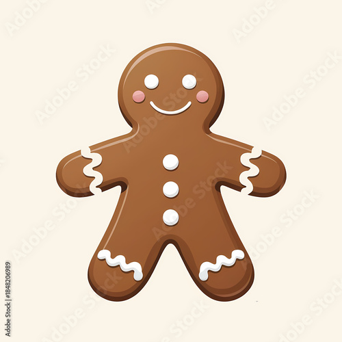 Gingerbread man Christmas cookie icon isolated on white