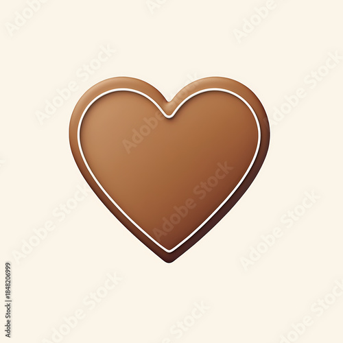 Gingerbread heart Christmas cookie isolated on white