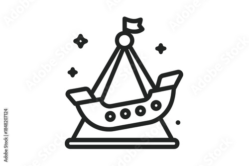 Pirate Ship Pendulum Ride Neumorphic Icon
