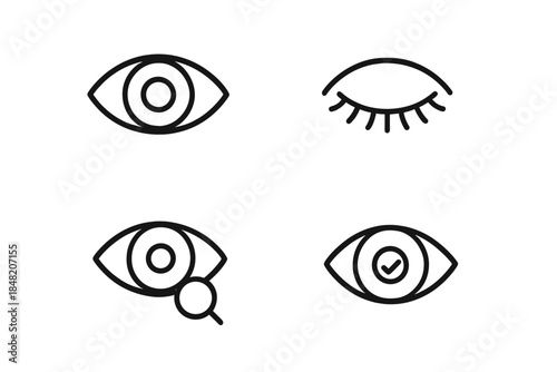 Eye icons set with different states