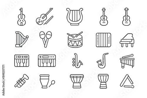 Collection of musical instrument icons