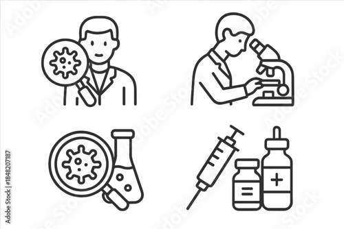 Medical Research and Healthcare Icons
