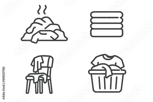 Laundry Icons Set
