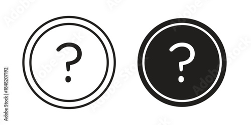 Doubts button icons. Minimal logo design element, vector illustration.