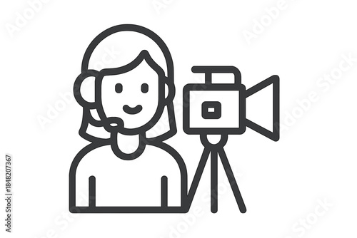 Person with a Video Camera Icon