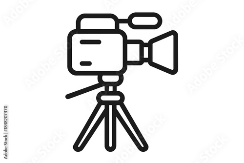 Video camera icon on tripod