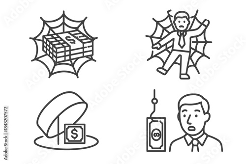 Financial Danger Icons Collection