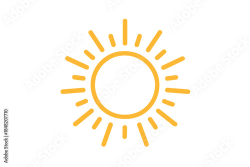 Glowing Sun Icon on Gray Background