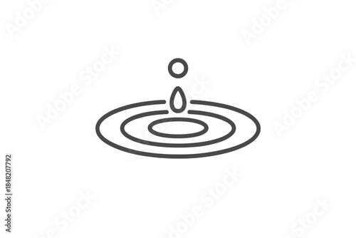 Water drop creating ripples icon