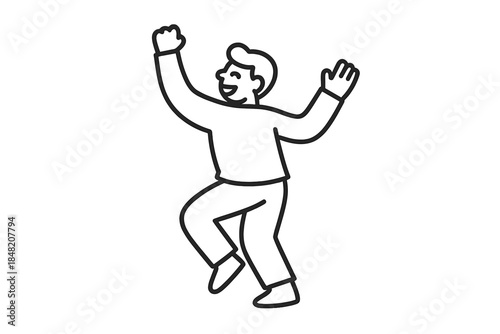 Happy person jumping with joy illustration