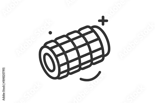 Abstract grenade icon with plus symbol