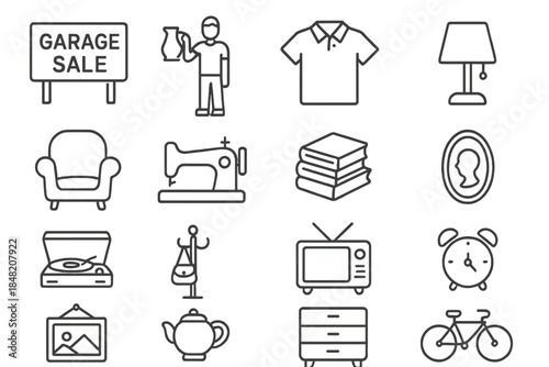 Garage Sale Icons Set