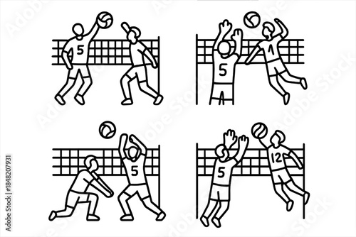 Volleyball Player Action Icons