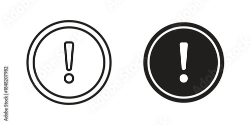 Exclamation icons. Minimal logo design element, vector illustration.