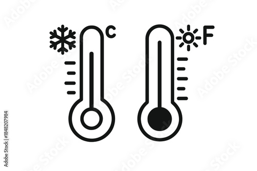 Thermometer Icons for Temperature Measurement