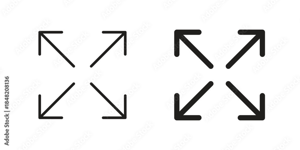 Fototapeta premium Expand icons. Minimal logo design element, vector illustration.