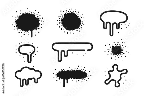 Abstract Black Shapes on Dark Background