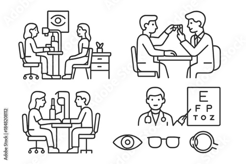 Eye Care and Vision Test Icons