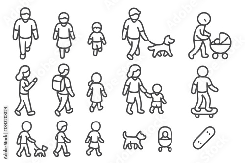 Set of pedestrian icons
