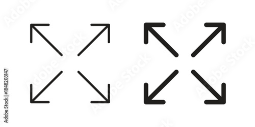 Expand icons. Minimal logo design element, vector illustration.