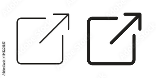 External link icons. Minimal logo design element, vector illustration.