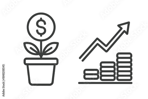 Money Growing and Financial Growth Icon