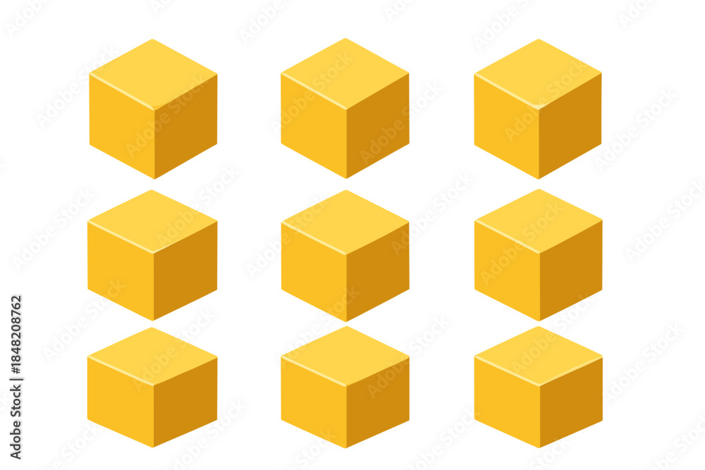 Fototapeta premium Golden Cubes Grid with Subtle Glow