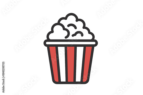 Popcorn icon with red and black stripes