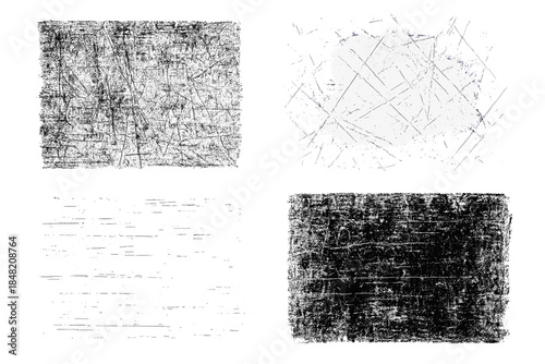 Four abstract textured backgrounds with scratches