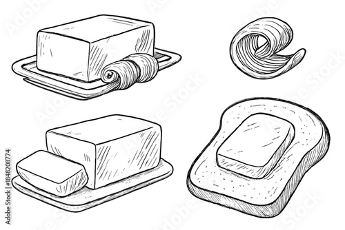 Konstfotografi Butter illustrations on a dark background