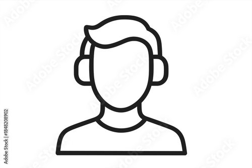 Icon of a person with headphones against a gradient background