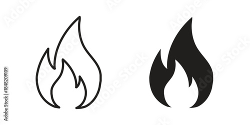 Flame icons. Minimal logo design element, vector illustration.