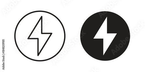 Flash icons. Minimal logo design element, vector illustration.