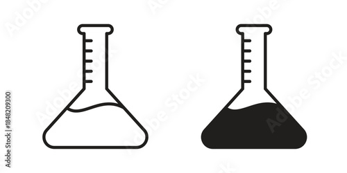 Flask icons. Minimal logo design element, vector illustration.