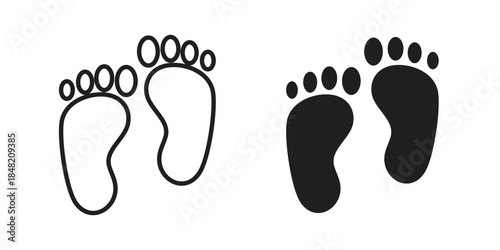Foot icons. Minimal logo design element, vector illustration.