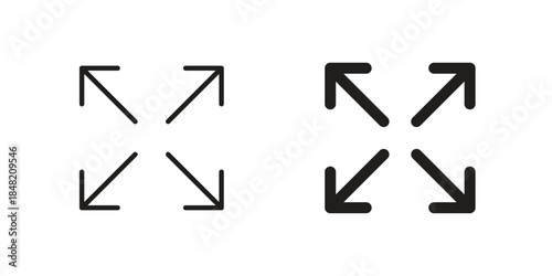 Fullscreen icons. Minimal logo design element, vector illustration.