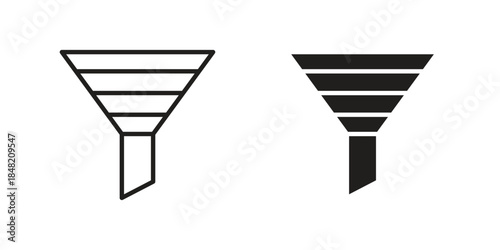 Funnel icons. Minimal logo design element, vector illustration.