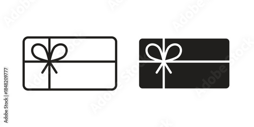 Gift card icons. Minimal logo design element, vector illustration.