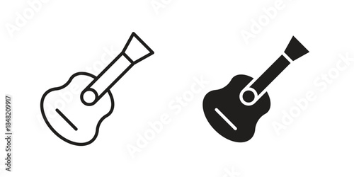 Guitar icons. Minimal logo design element, vector illustration.