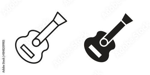 Guitar icons. Minimal logo design element, vector illustration.